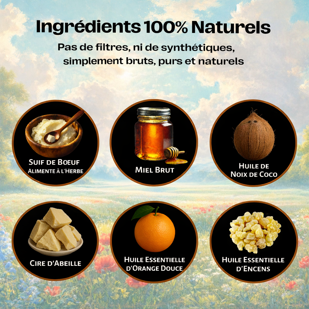 Baume Corps Nourrissant au Suif & Miel Brut – Orange Dorée